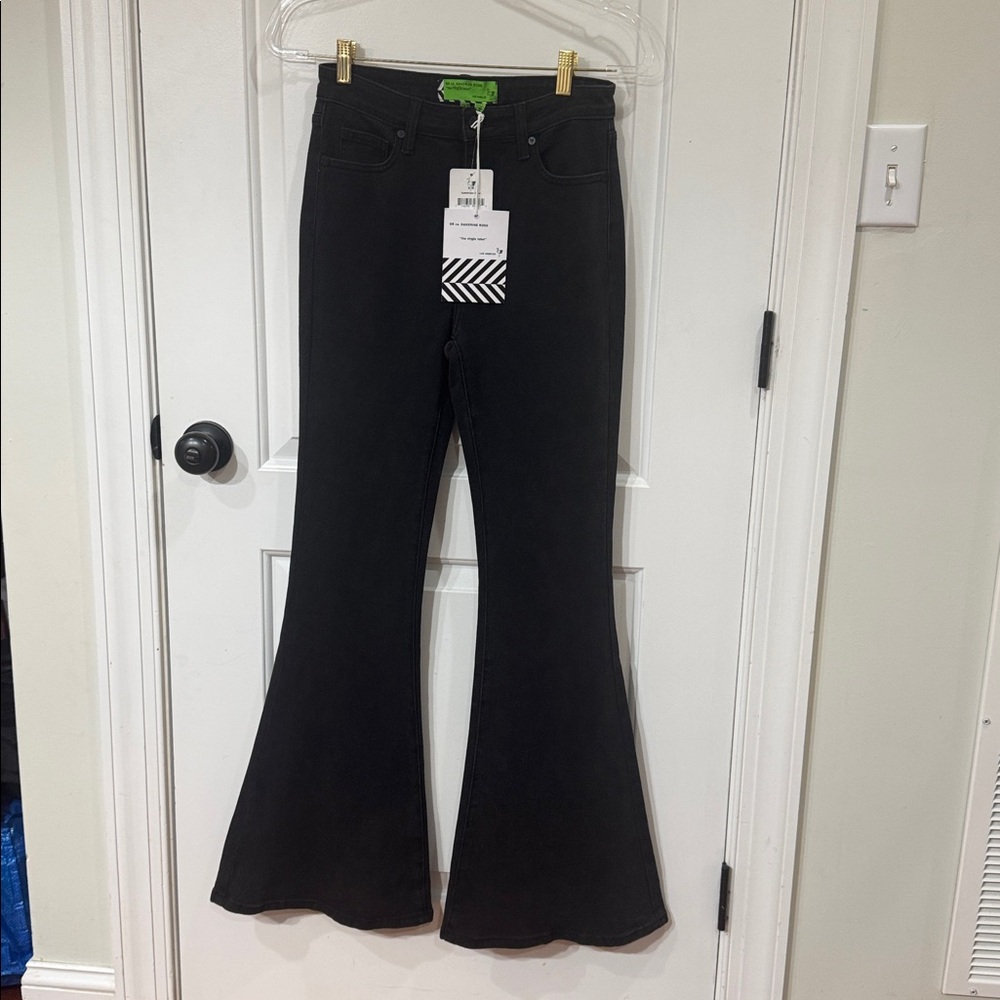 *NEW* SANDRINE ROSE BLACK RETRO SUPER FLARE JEAN 27 - Picture 3 of 9